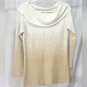 Soho Cream & Gold Cowl Neck Sweater